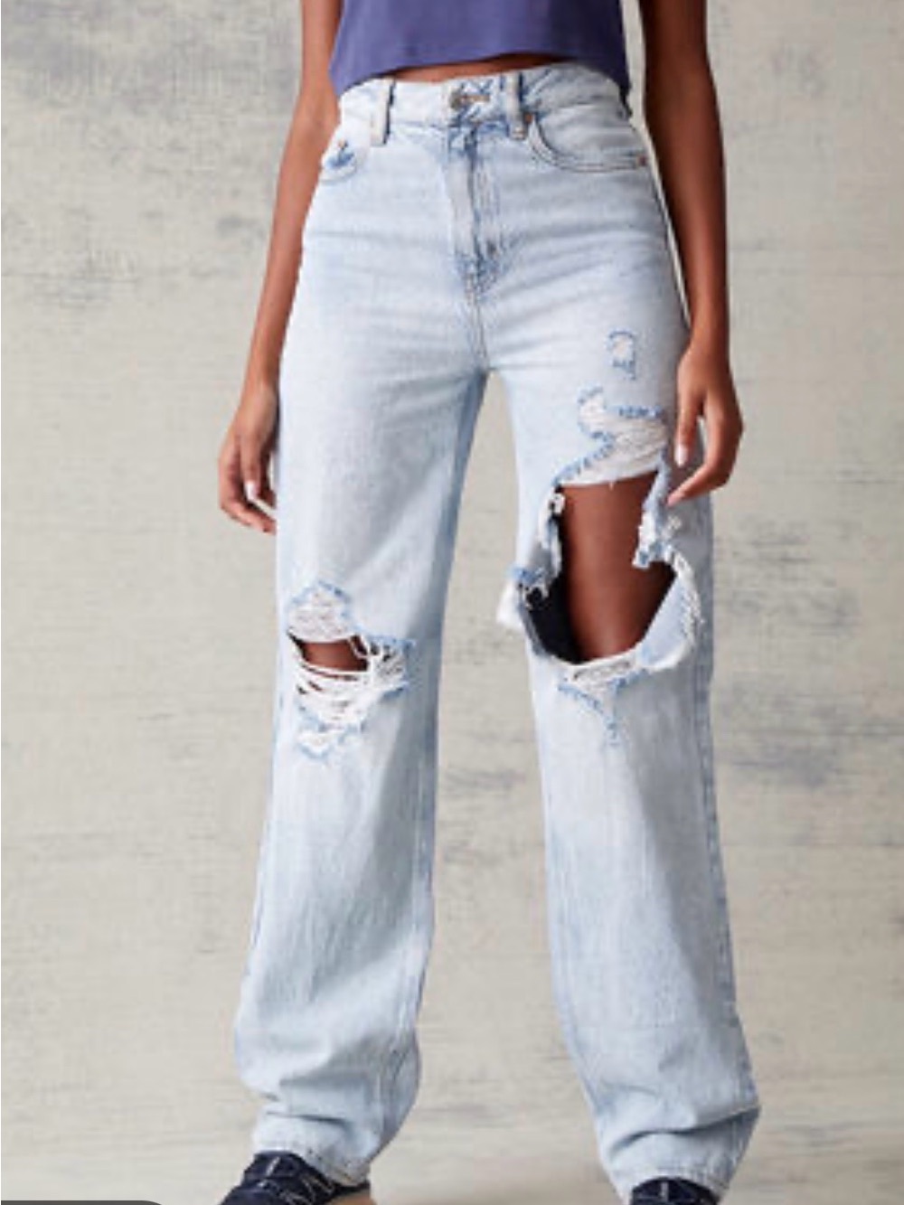 Pacsun 90s Boyfriend High-Rise Light Blue Distressed Women's Jeans - 25”